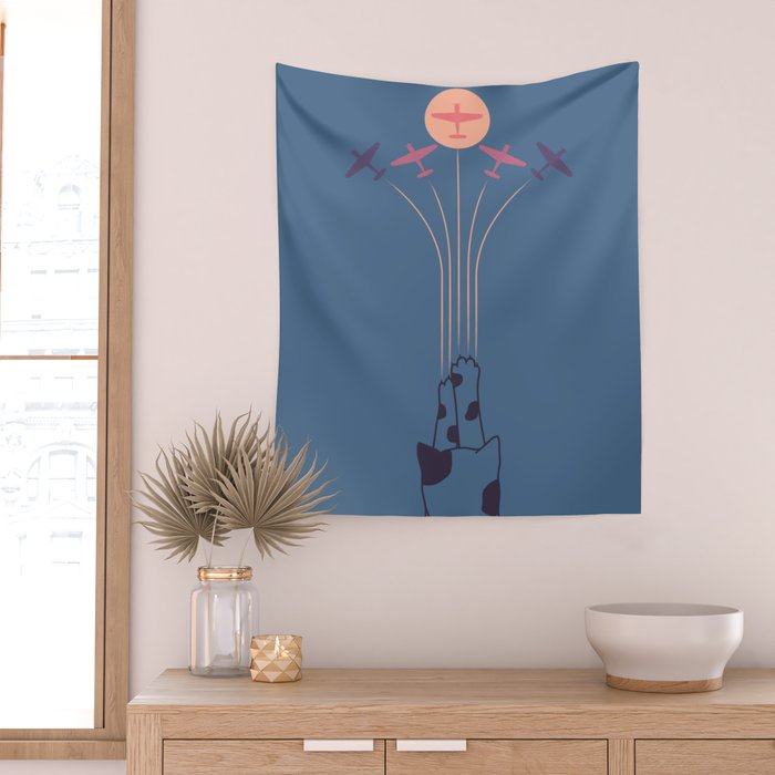 Cat Landscape 19 Wall Tapestry Gallery Image 2