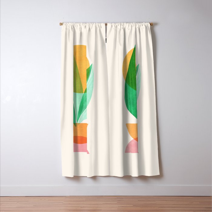Summer Stack Abstract Plant Illustration Window Curtain Gallery Image 3