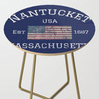 Nantucket Massachusetts Cape Cod American Flag USA Vintage Print Side Table Gallery Image 2
