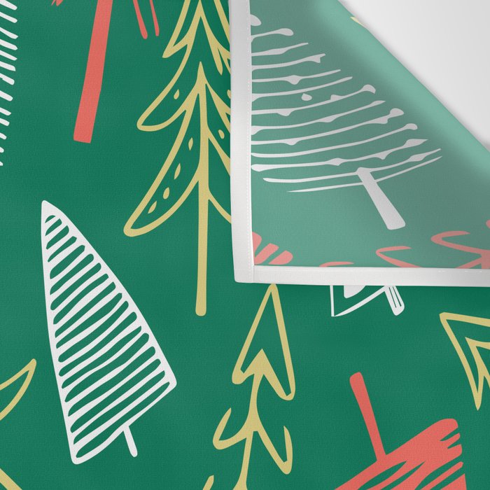 Christmas pine tree doodle pattern Wall Tapestry Gallery Image 3