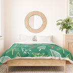Christmas pine tree doodle pattern Duvet Cover Gallery Image 3