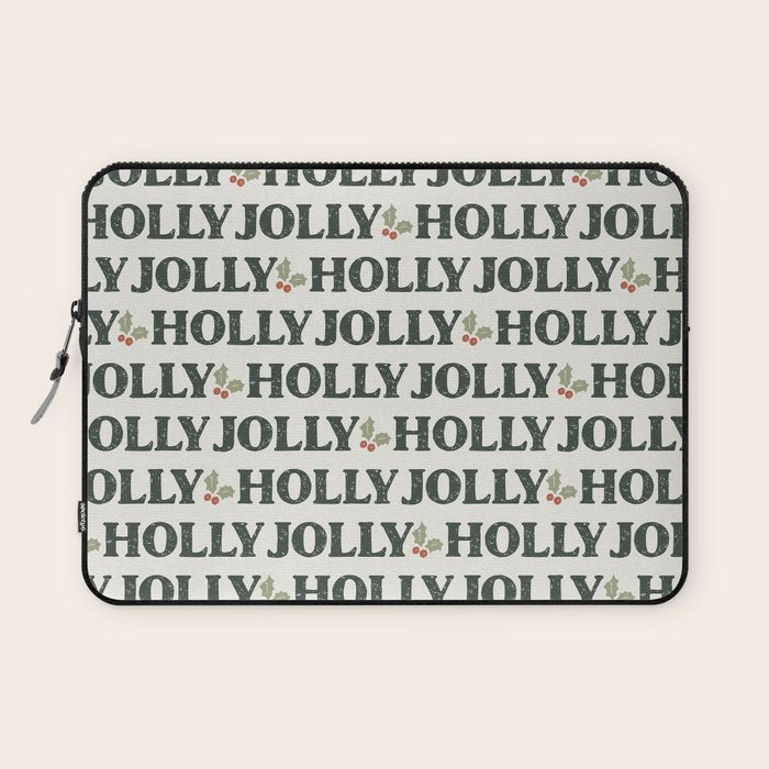 Holly Jolly Neutral Laptop Sleeve Gallery Image 1