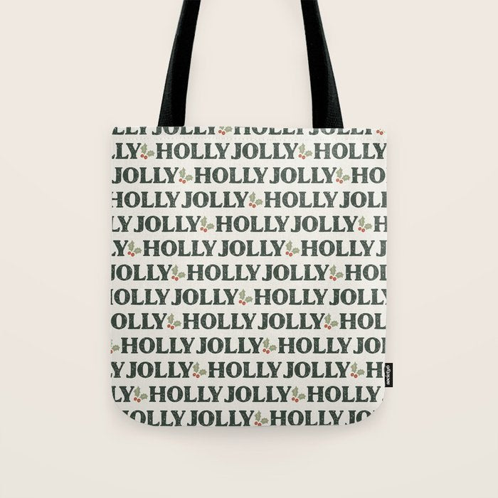 Holly Jolly Neutral Tote Bag Gallery Image 1
