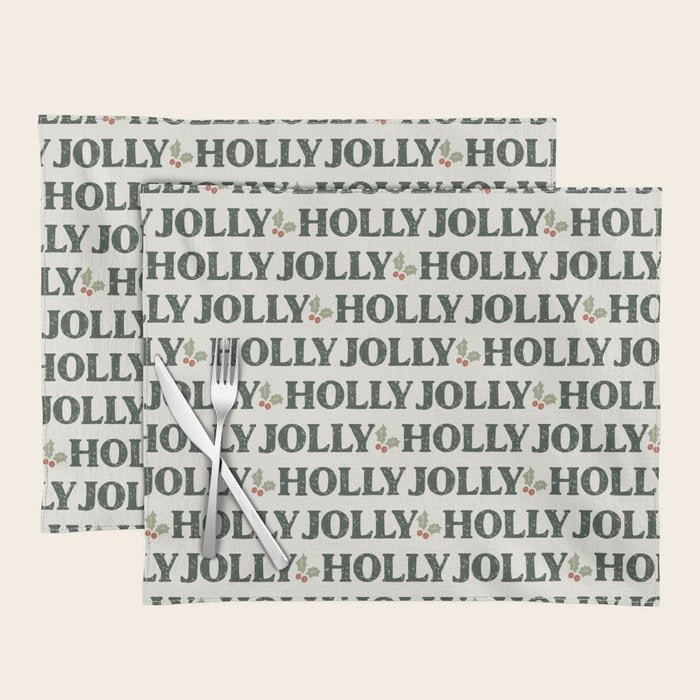 Holly Jolly Neutral Placemat Gallery Image 1