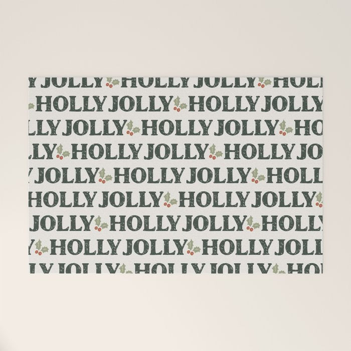 Holly Jolly Neutral Welcome Mat Gallery Image 1