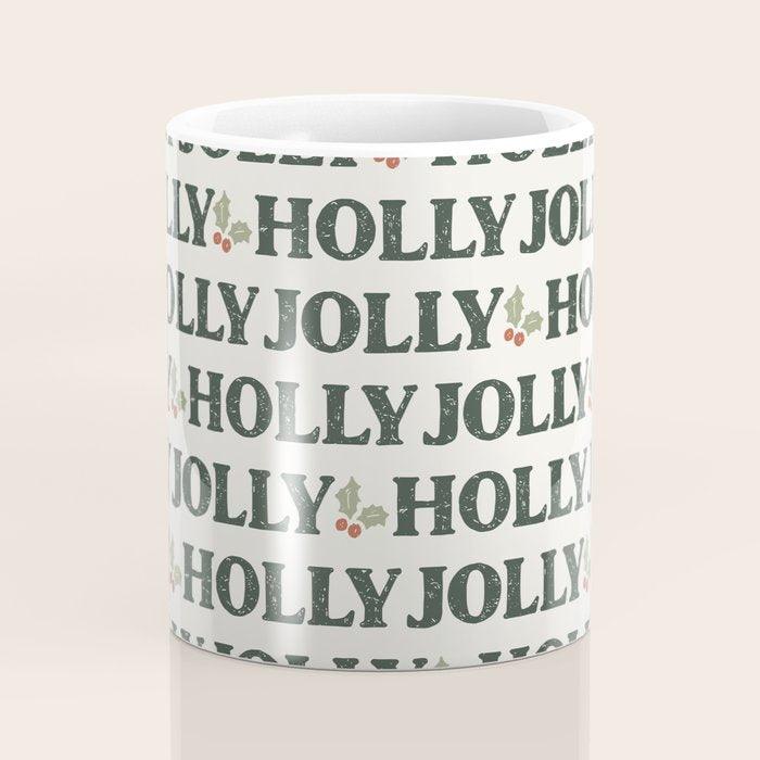 Holly Jolly Neutral Coffee Mug Gallery Image 4