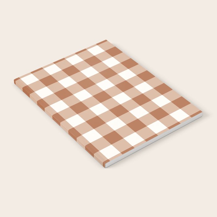 Latte Brown Gingham Notebook Gallery Image 2