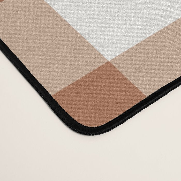 Latte Brown Gingham Desk Mat Gallery Image 4