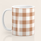 Latte Brown Gingham Coffee Mug Gallery Image 3