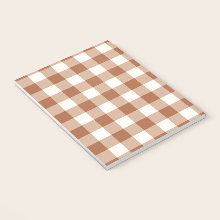 Latte Brown Gingham Notebook Gallery Image 3