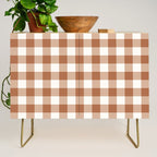 Latte Brown Gingham Credenza Gallery Image 1