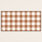 Latte Brown Gingham Desk Mat Gallery Image 3