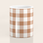 Latte Brown Gingham Coffee Mug Gallery Image 4