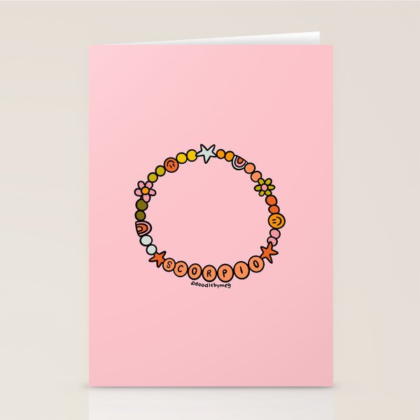 Scorpio Friendship Bracelet Stationery Card Gallery Image 2