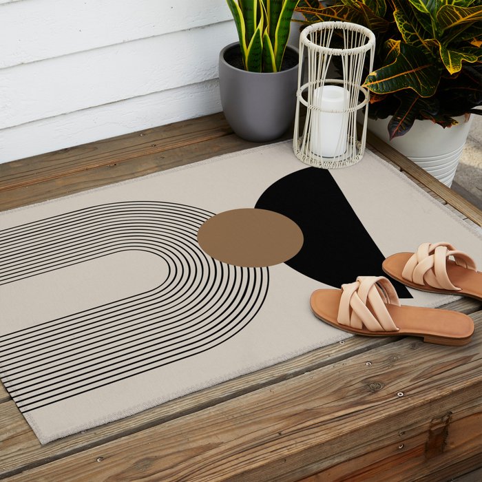 Dara - Mid Century Modern Abstract Art Outdoor Rug Gallery Image 2