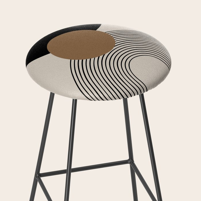 Dara - Mid Century Modern Abstract Art Stool Gallery Image 2