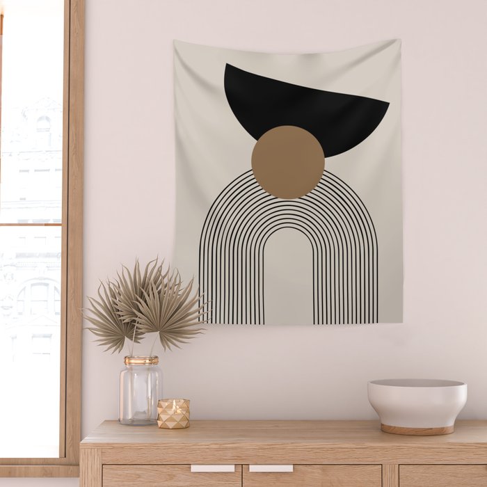 Dara - Mid Century Modern Abstract Art Wall Tapestry Gallery Image 2