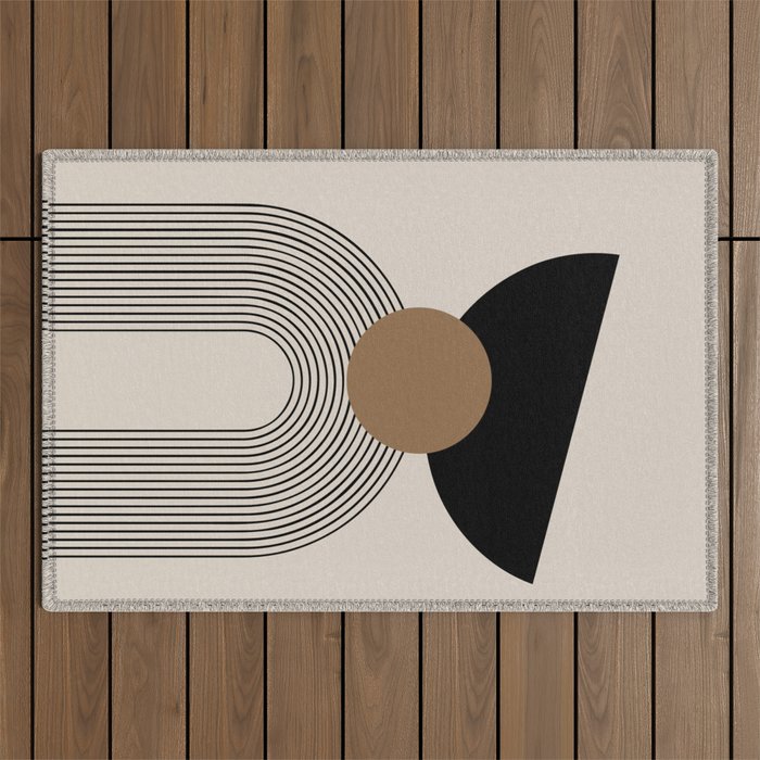 Dara - Mid Century Modern Abstract Art Outdoor Rug Gallery Image 1