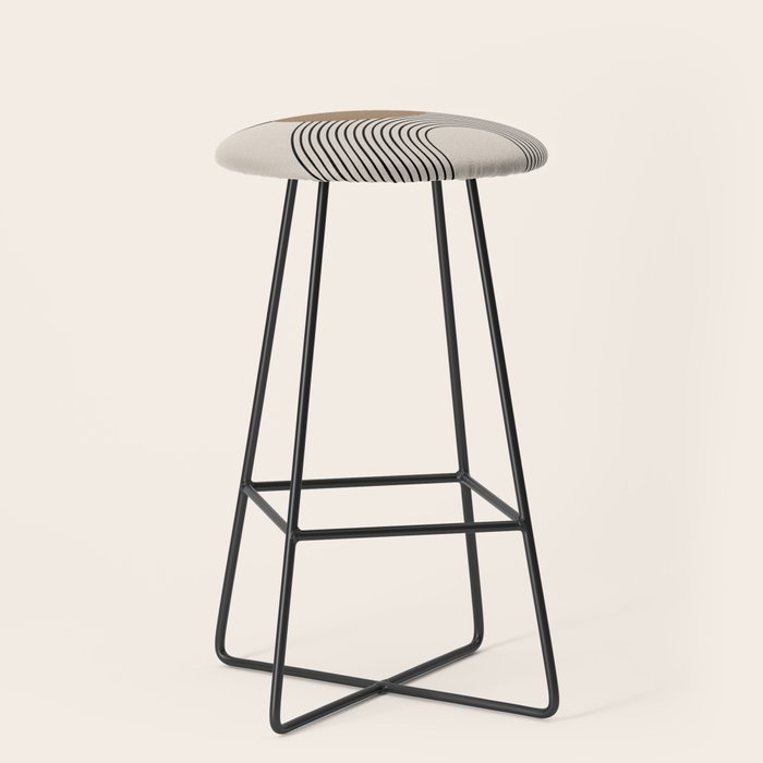 Dara - Mid Century Modern Abstract Art Stool Gallery Image 1