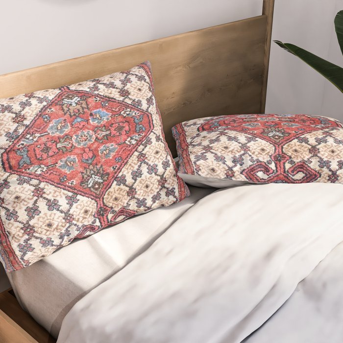 Hamadan  Antique Persian Rug Print Pillow Sham Gallery Image 2