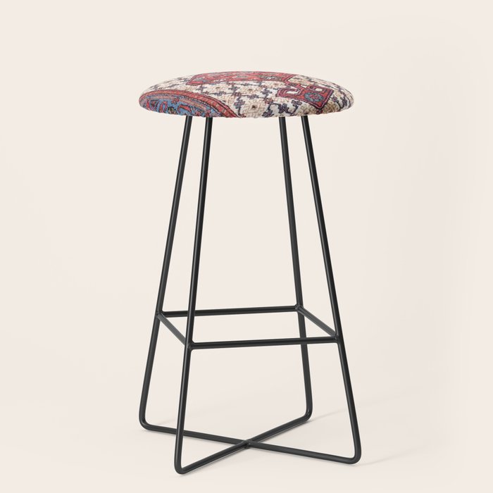 Hamadan  Antique Persian Rug Print Stool Gallery Image 1