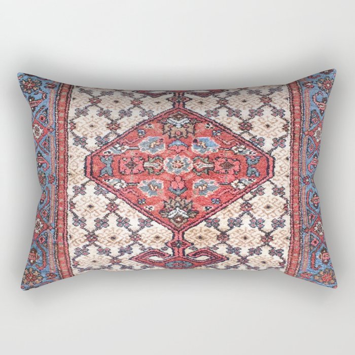 Hamadan  Antique Persian Rug Print Rectangular Pillow Gallery Image 2