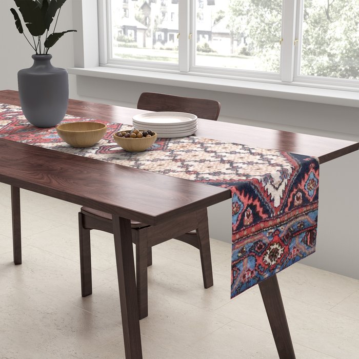 Hamadan  Antique Persian Rug Print Table Runner Gallery Image 2