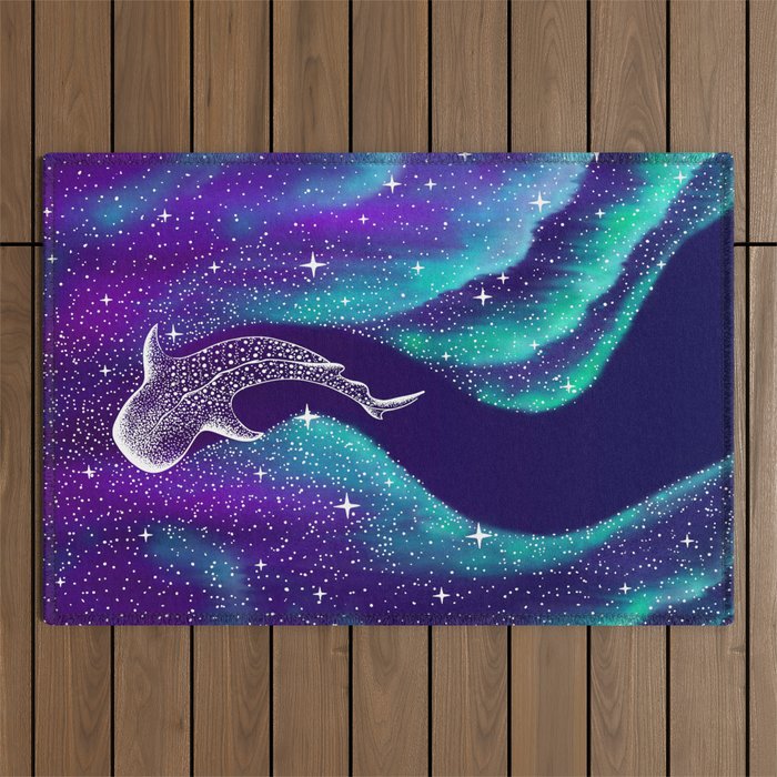 Star eater in northern lights Outdoor Rug Gallery Image 1