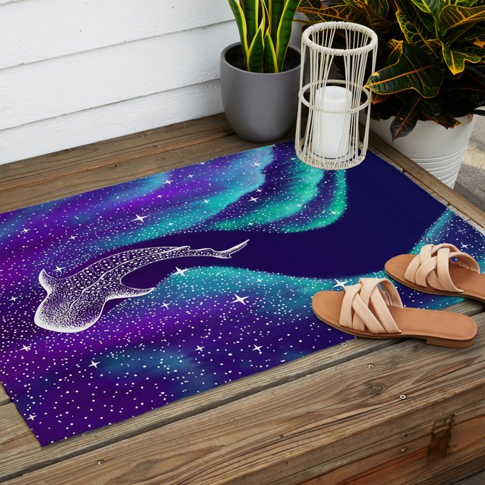 Star eater in northern lights Outdoor Rug Gallery Image 2