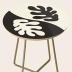 Matisse Inspired Yin Yang Leaf Cutouts in Black & Off White Side Table Gallery Image 2