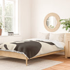 Matisse Inspired Yin Yang Leaf Cutouts in Black & Off White Duvet Cover Gallery Image 2