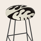 Matisse Inspired Yin Yang Leaf Cutouts in Black & Off White Stool Gallery Image 2