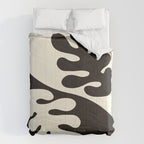 Matisse Inspired Yin Yang Leaf Cutouts in Black & Off White Comforter Gallery Image 6
