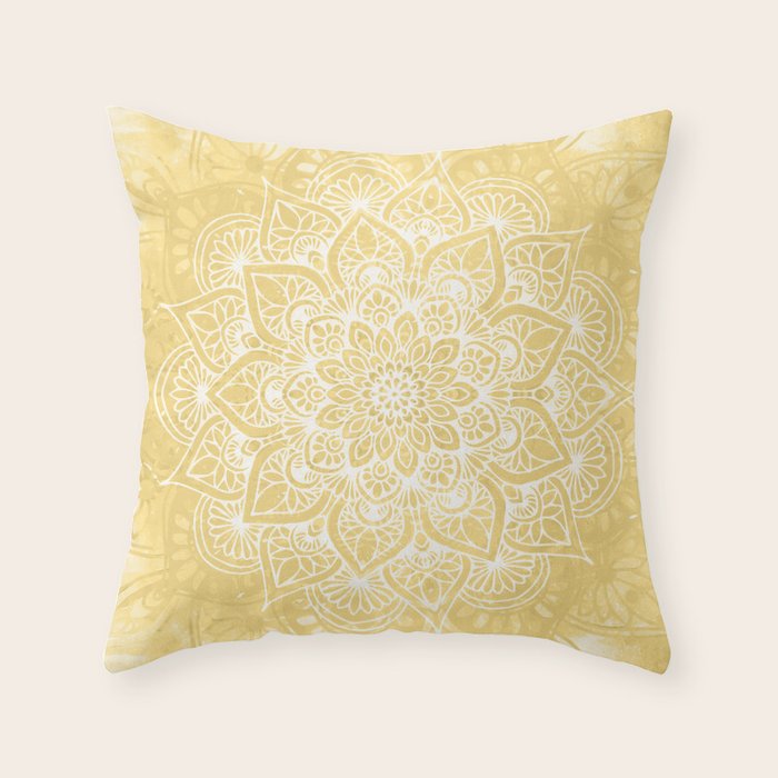 Mandala, Floral, Sun, Wall Art Boho Throw Pillow Gallery Image 6