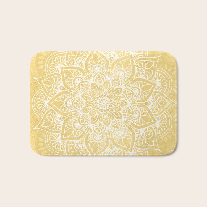 Mandala, Floral, Sun, Wall Art Boho Bath Mat Gallery Image 1