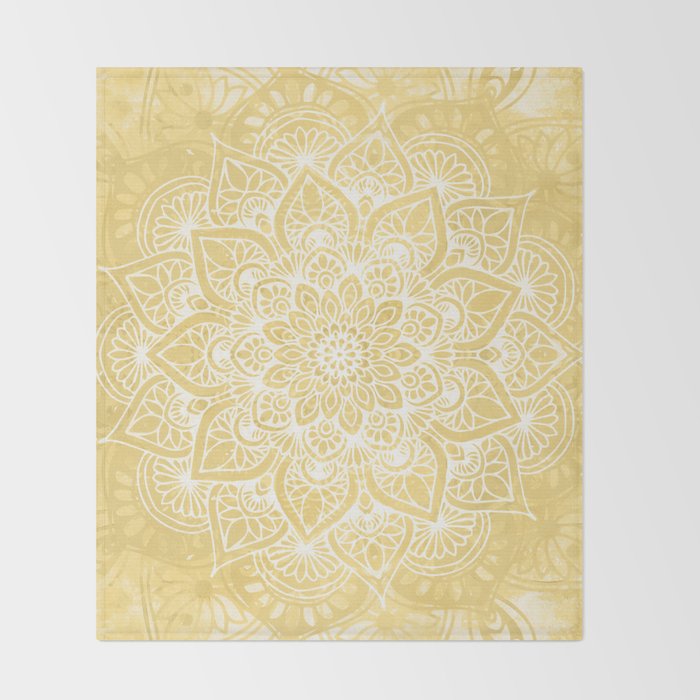 Mandala, Floral, Sun, Wall Art Boho Throw Blanket Gallery Image 2