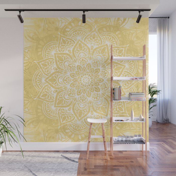 Mandala, Floral, Sun, Wall Art Boho Wall Mural Gallery Image 1