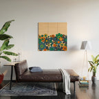 Groovy 60s 70s Vintage Floral Retro Garden Flower Cuff Wood Wall Art Gallery Image 2