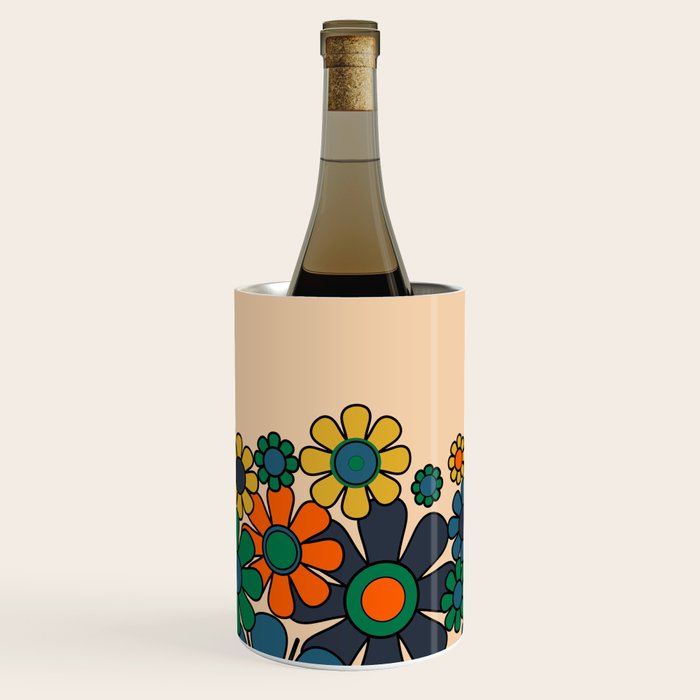 Groovy 60s 70s Vintage Floral Retro Garden Flower Cuff Wine Chiller Gallery Image 2