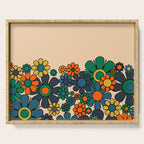 Groovy 60s 70s Vintage Floral Retro Garden Flower Cuff Serving Tray Gallery Image 1