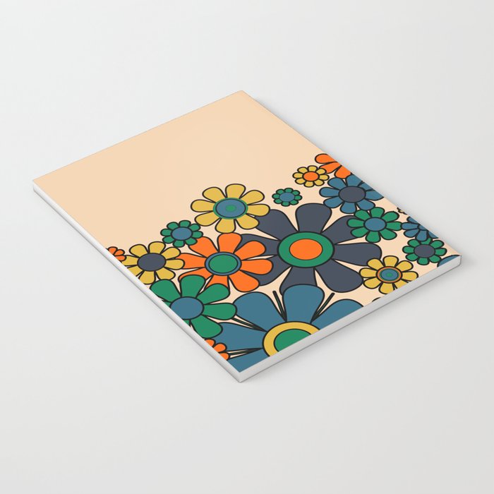 Groovy 60s 70s Vintage Floral Retro Garden Flower Cuff Notebook Gallery Image 3