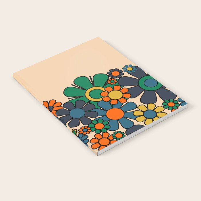 Groovy 60s 70s Vintage Floral Retro Garden Flower Cuff Notebook Gallery Image 1