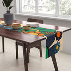 Groovy 60s 70s Vintage Floral Retro Garden Flower Cuff Table Runner Gallery Image 2
