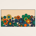 Groovy 60s 70s Vintage Floral Retro Garden Flower Cuff Desk Mat Gallery Image 3