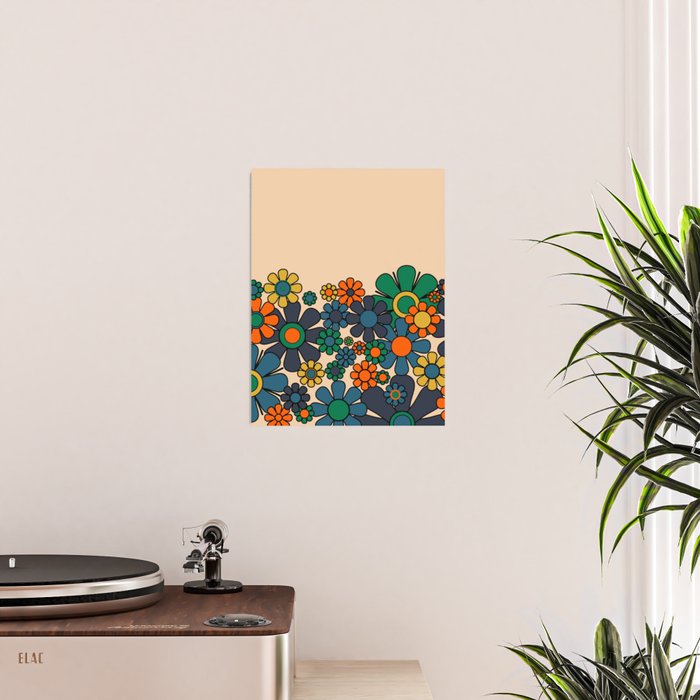 Groovy 60s 70s Vintage Floral Retro Garden Flower Cuff Poster Gallery Image 2