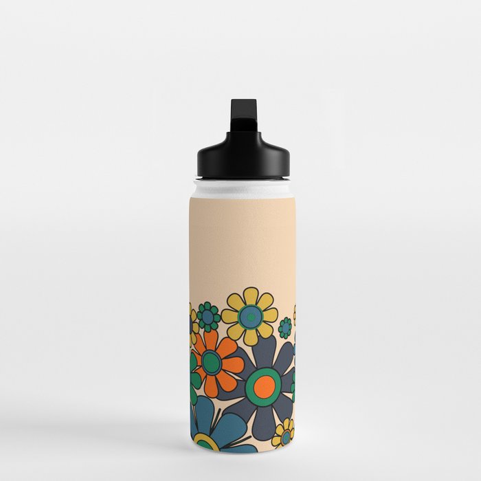 Groovy 60s 70s Vintage Floral Retro Garden Flower Cuff Water Bottle Gallery Image 3