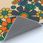 Groovy 60s 70s Vintage Floral Retro Garden Flower Cuff Rug Gallery Image 4