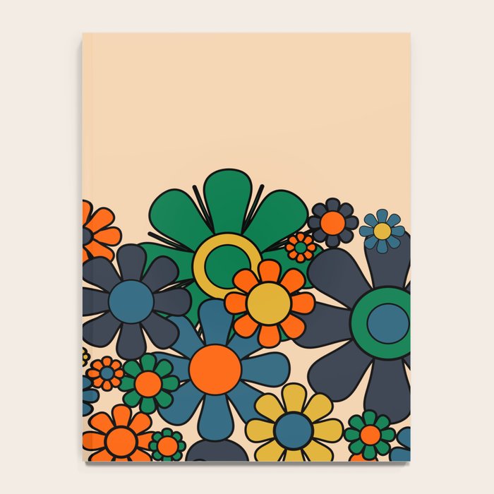 Groovy 60s 70s Vintage Floral Retro Garden Flower Cuff Notebook Gallery Image 4