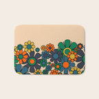 Groovy 60s 70s Vintage Floral Retro Garden Flower Cuff Bath Mat Gallery Image 1
