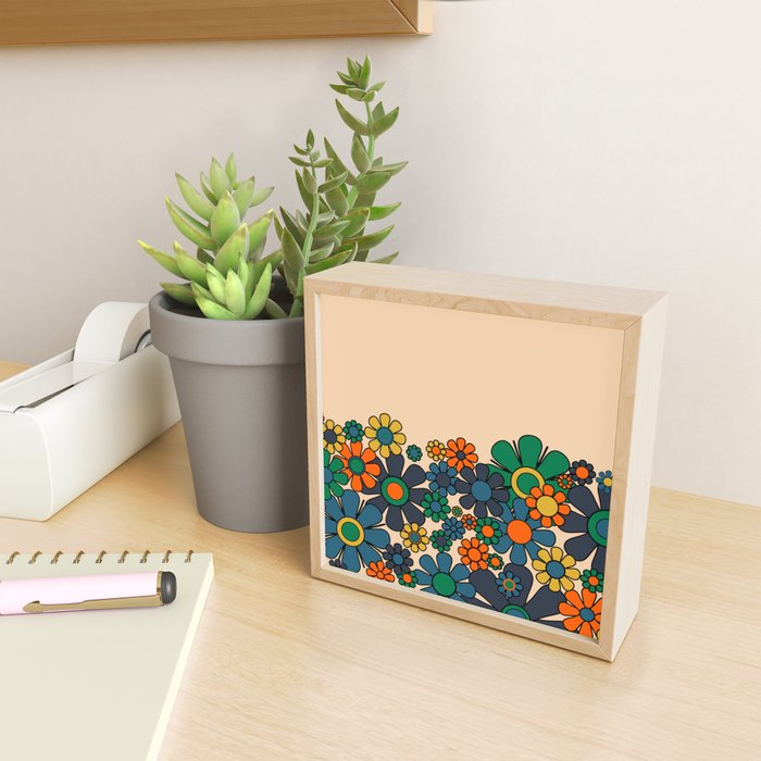 Groovy 60s 70s Vintage Floral Retro Garden Flower Cuff Mini Art Print Gallery Image 2